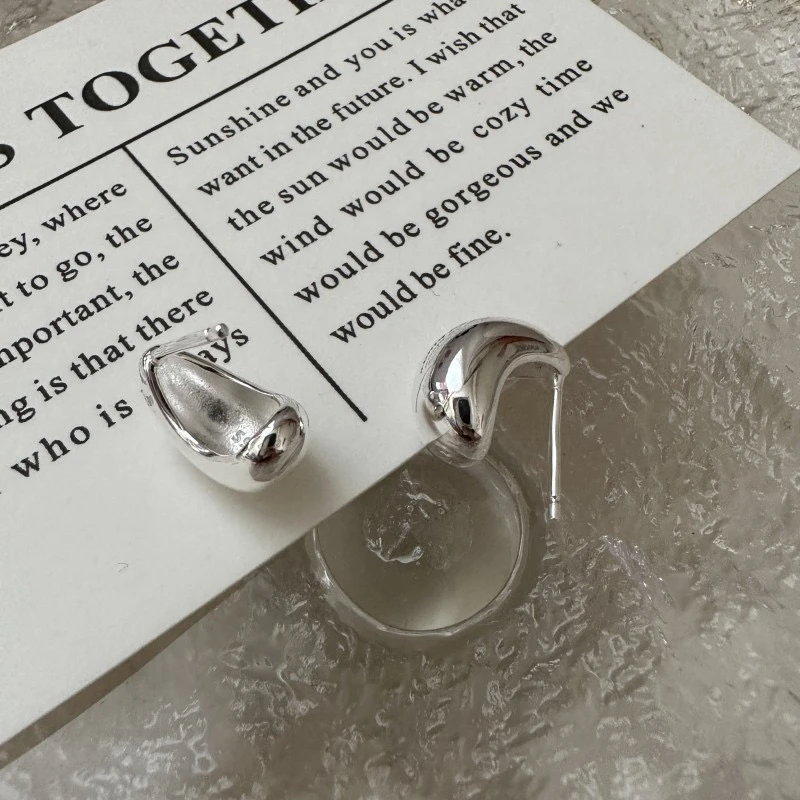 925银耳饰 S925银「高跟鞋」小众设计水滴轻奢简约基础韩系耳饰耳钉