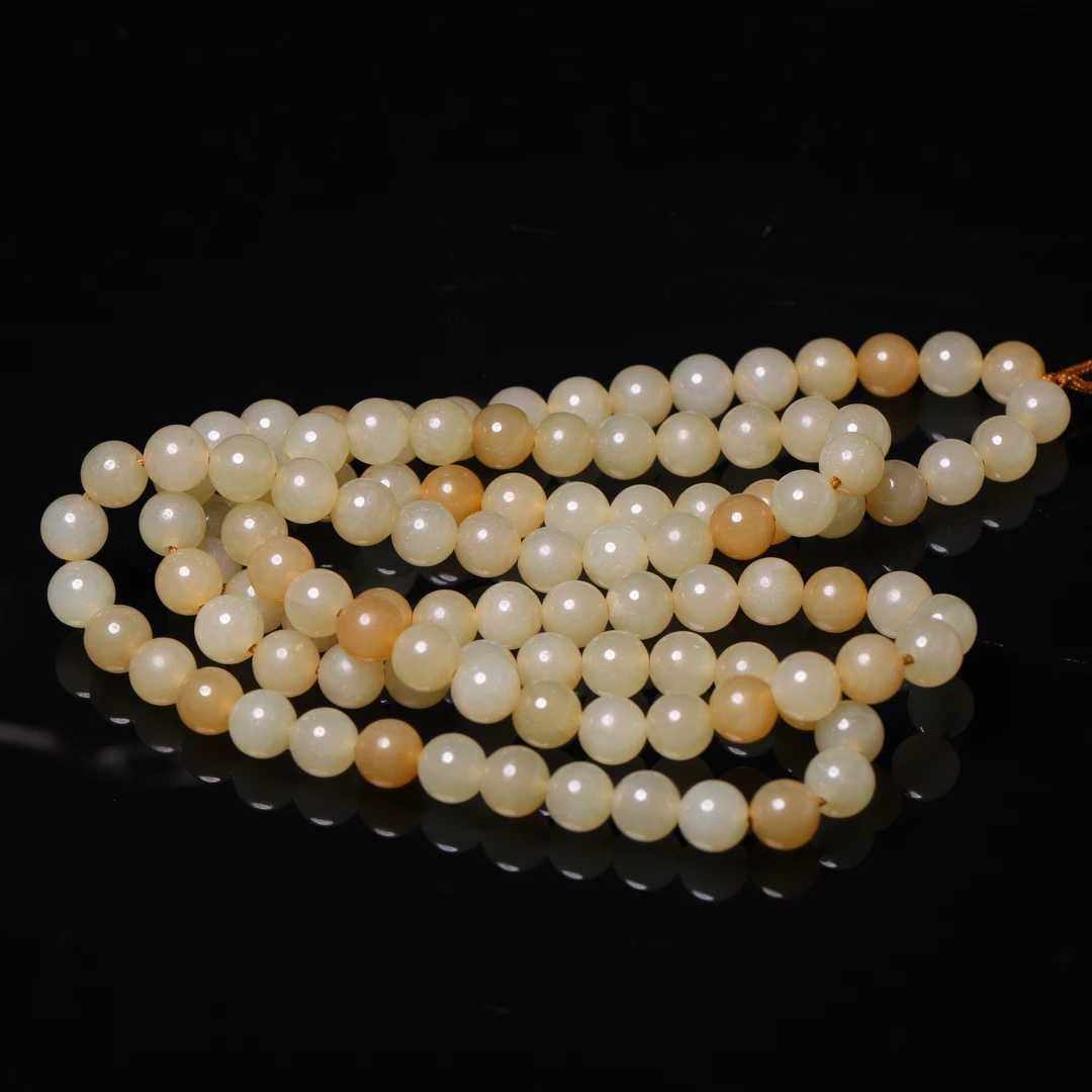 清代和田玉素珠项链-LM