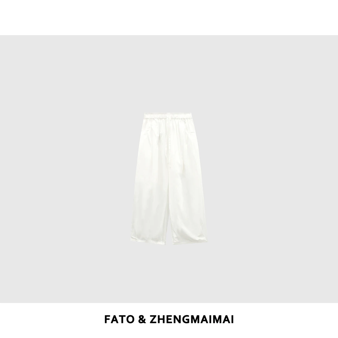 【郑买买】椰蓉气球裤 夏季新款小众炸街高级感白色长裤 KW50517K6