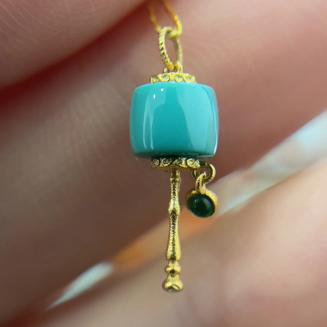 绿松石18K金镶嵌珠宝奇石