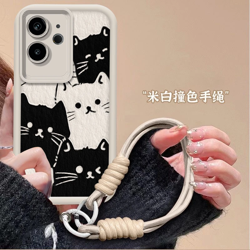 油画猫适用于真我RealmeGT6手机壳RMX3800全包磨砂防摔软壳保护