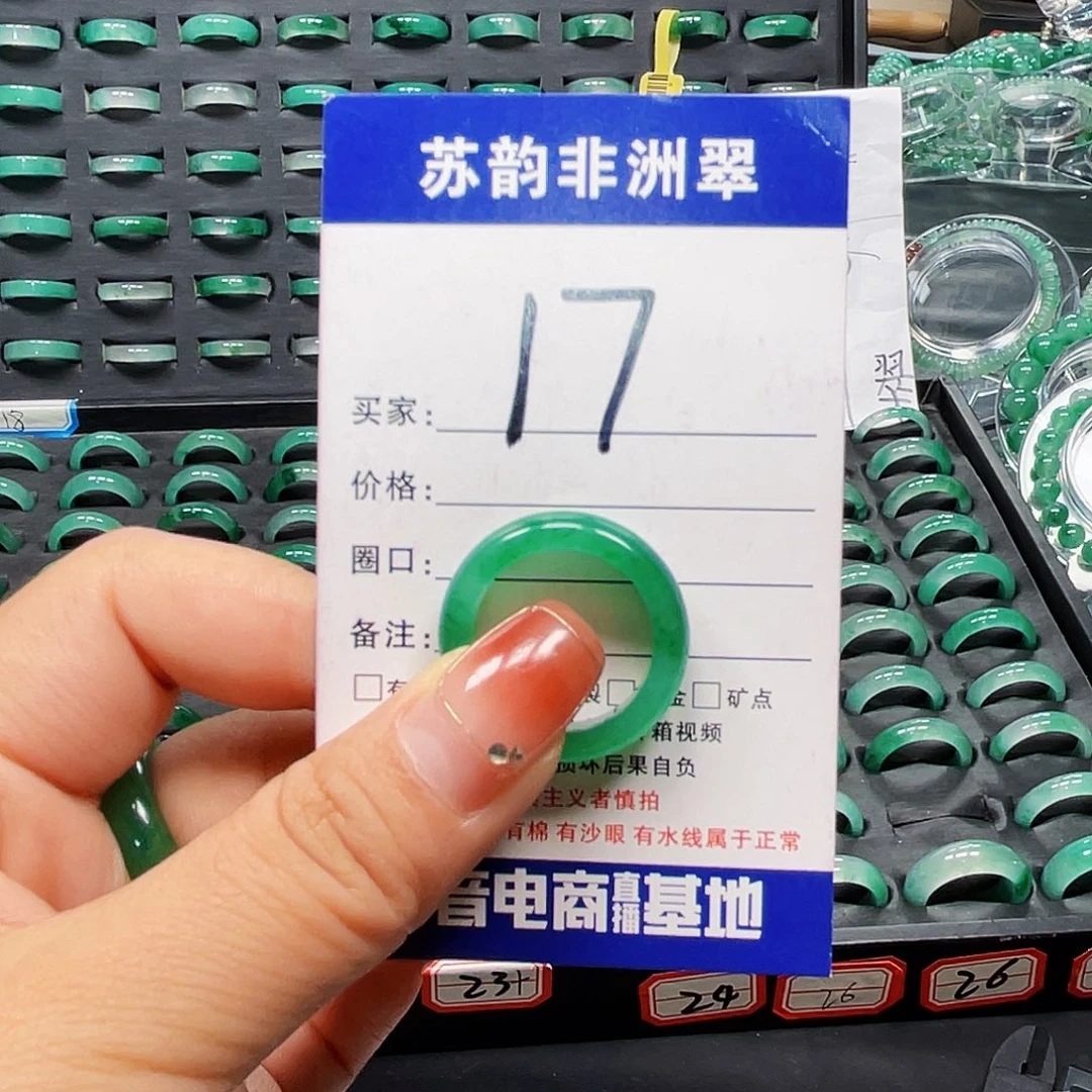 石英质玉（非洲翠）未镶嵌戒圈