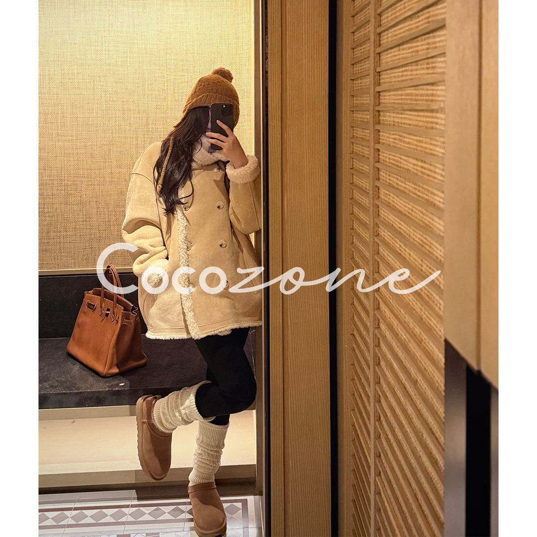 COCO ZONE 刘 一一“暖暖”100绵羊毛双面穿双排扣外套CD2A2707