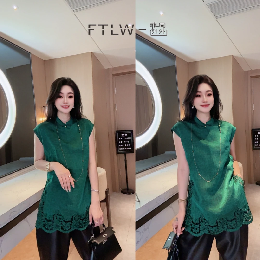 板熙FTLW-【轻奢系列】轻奢气质时尚优雅女装上衣坎袖T恤-3656