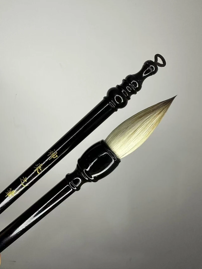 全黑紫光檀4.2口径1.2狐毛加鸡毛中大楷作品专用书法毛笔