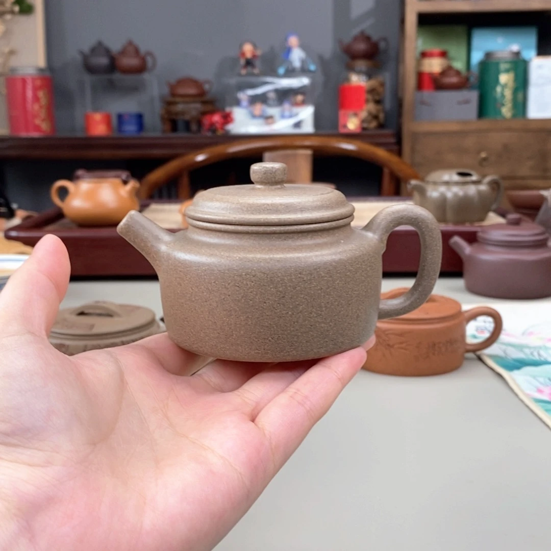 紫砂茶壶黄降坡高温德钟半手160cc