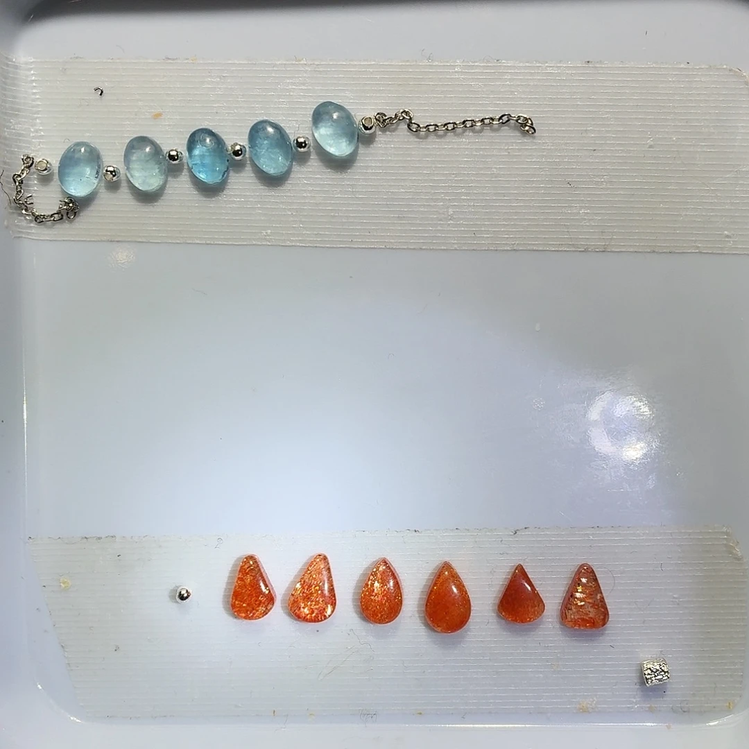 水晶吊坠(不含链)未镶嵌蛋面 可单出 海蓝宝和金太阳