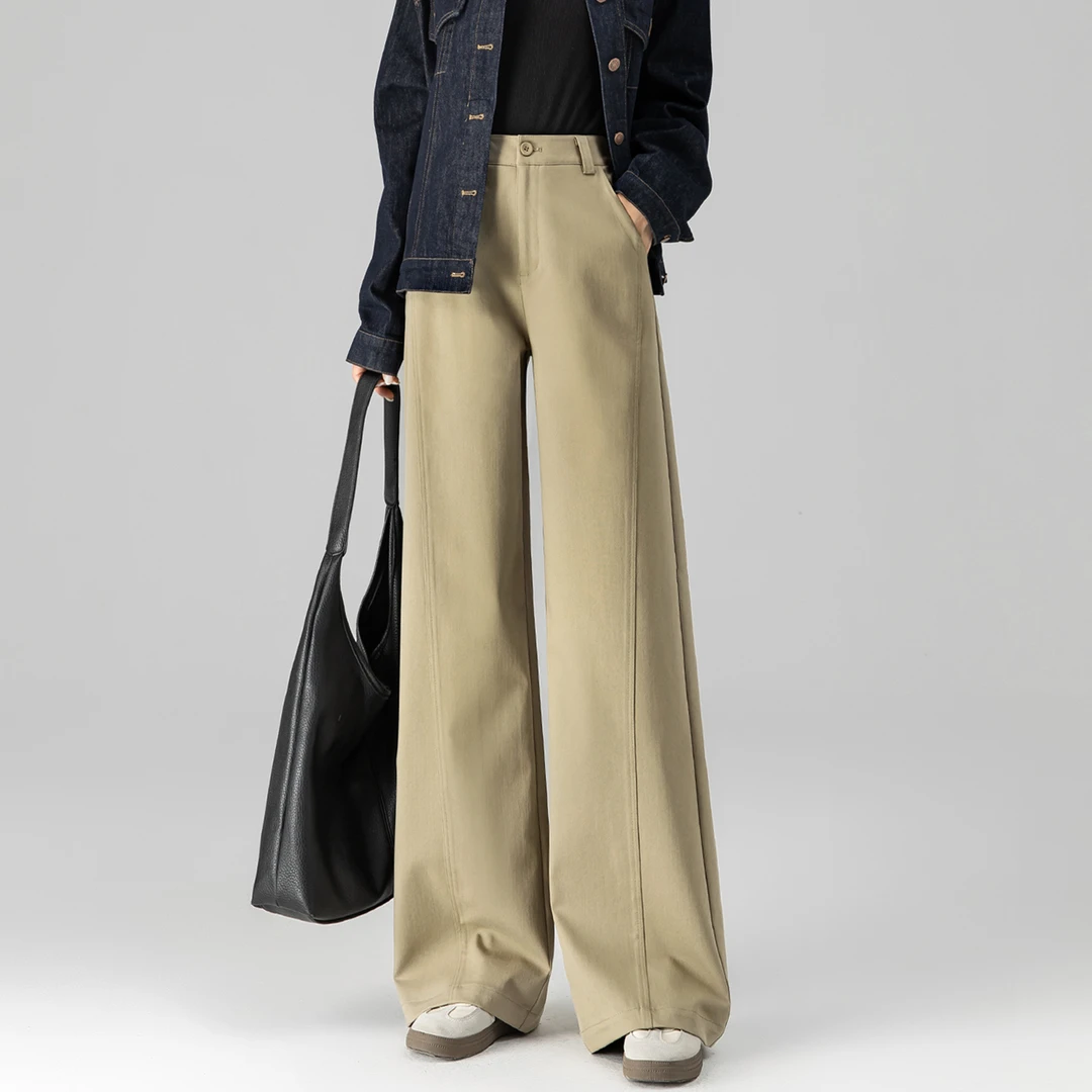 休闲阔腿裤女秋高腰裤子2025新款今年流行爆款宽松显瘦A版直筒裤