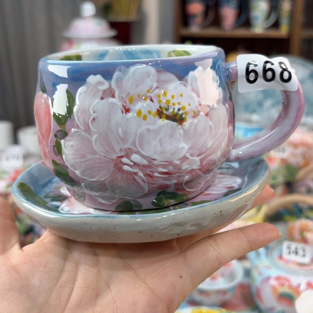 景德镇手绘高温釉下彩陶瓷茶具