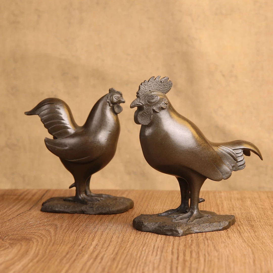 十二生肖鸡客厅书房铜摆件家居装饰工艺品创意家用中式简约摆设