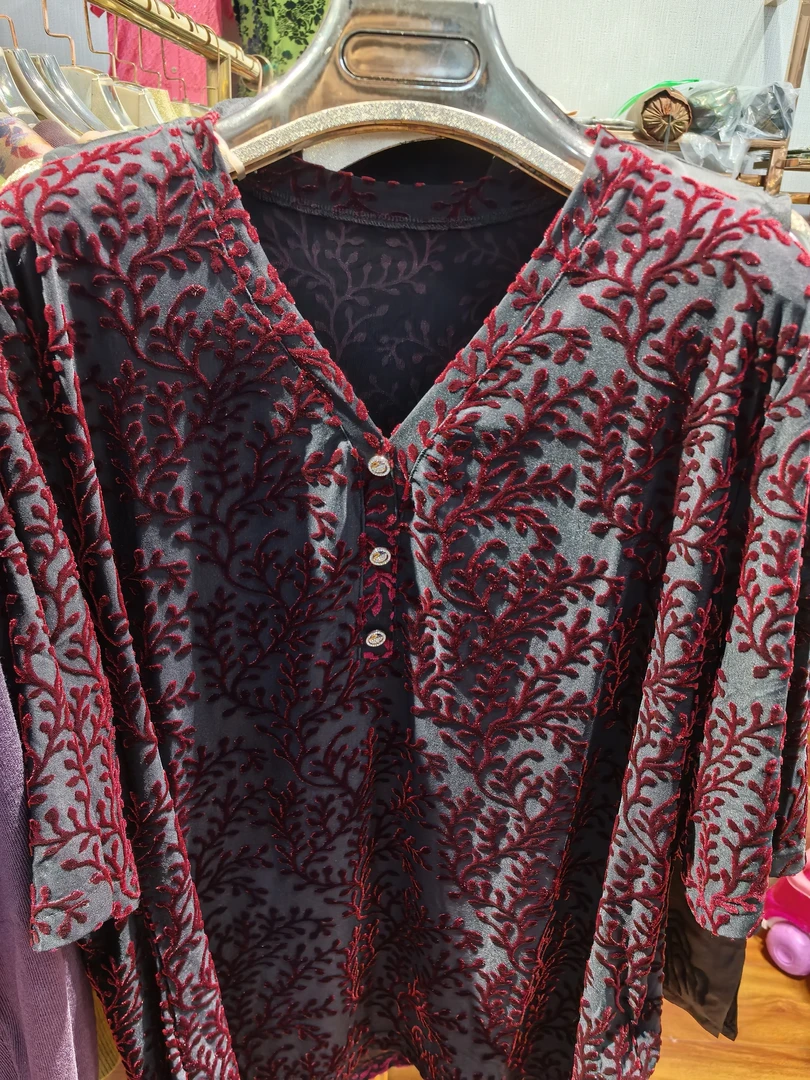 V领韩国进口丝绒植绒上衣