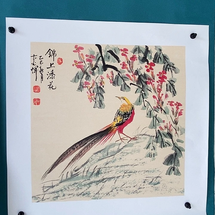 国画三尺斗方手绘作品