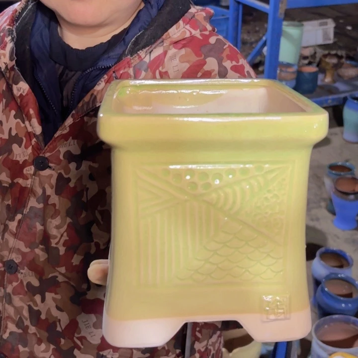 花盆 透气紫砂花盆 口径 高度两个