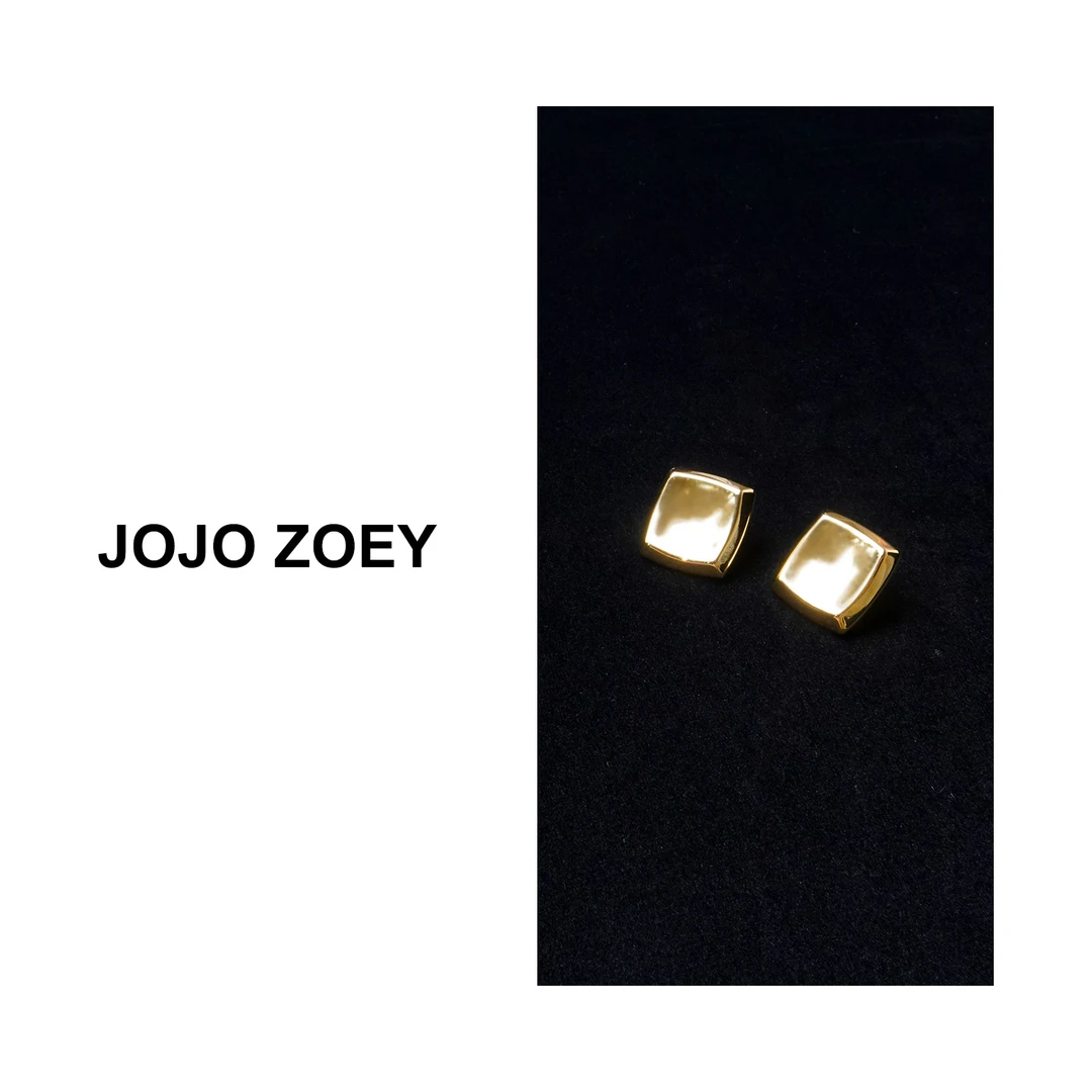 合金耳饰  【金光几何】~哑光金色几何方块欧美耳环ps-4014