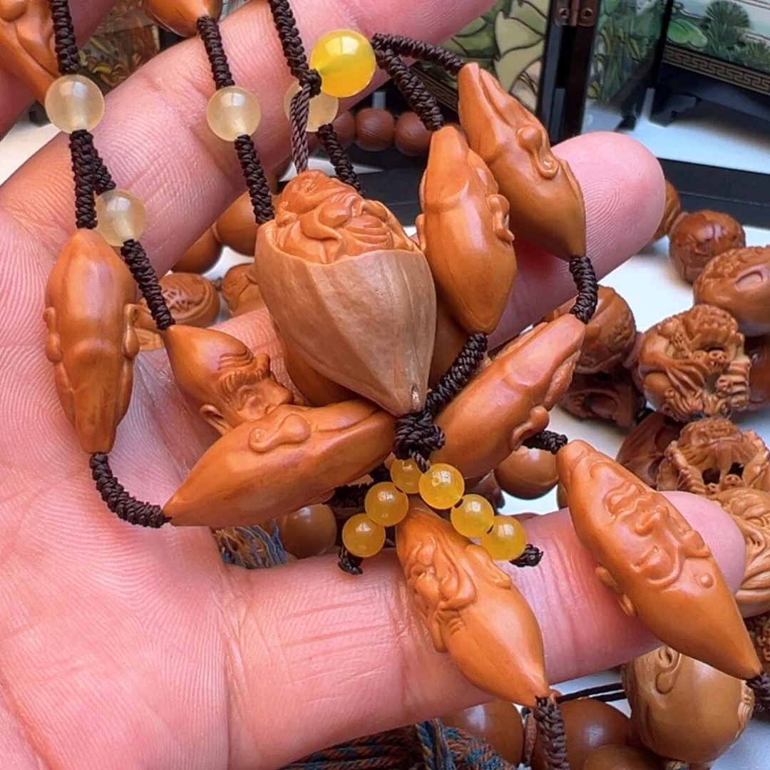 橄榄核吊坠柳叶罗汉