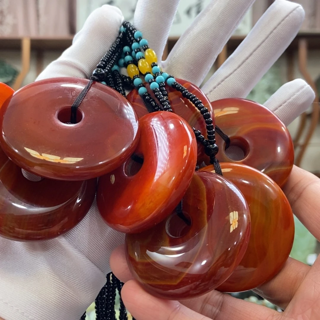 南红玛瑙平安扣（多样性发一件）未镶嵌