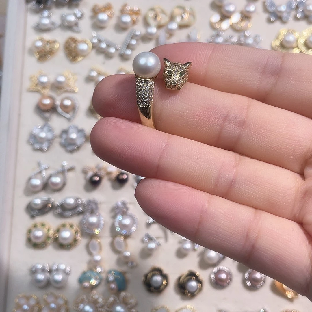 合金淡水珍珠耳饰