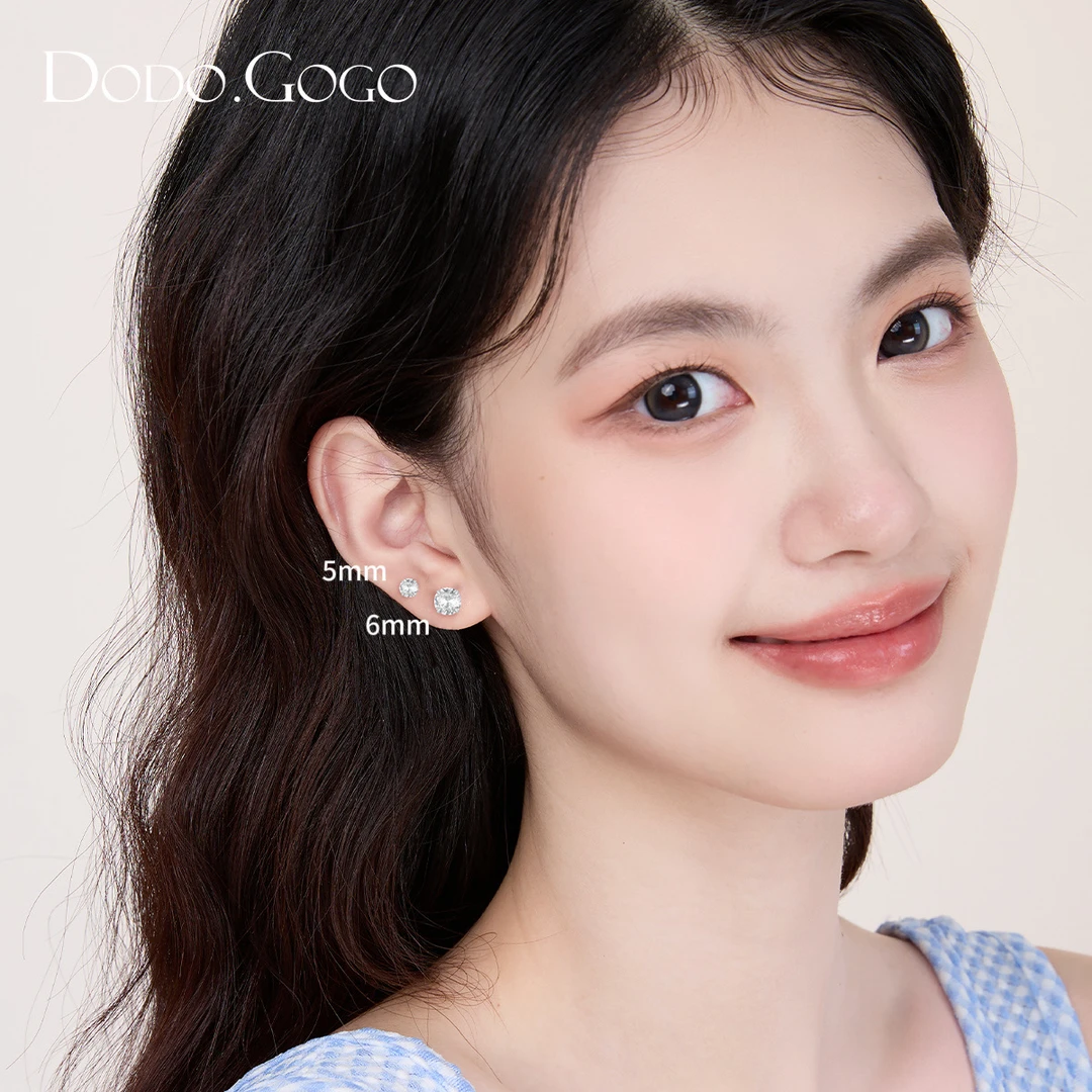 DODOGOGO 钛钢合成锆石耳饰 养耳洞时尚百搭简约ins施家耳骨钉