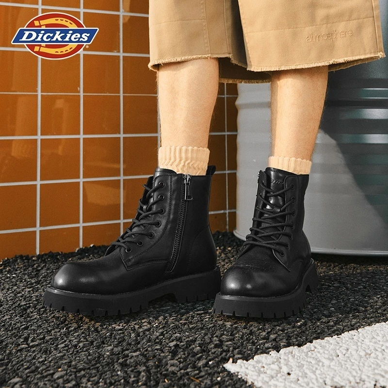 Dickies马丁靴男高帮皮靴男靴2025新款秋冬靴子工装靴加绒保暖