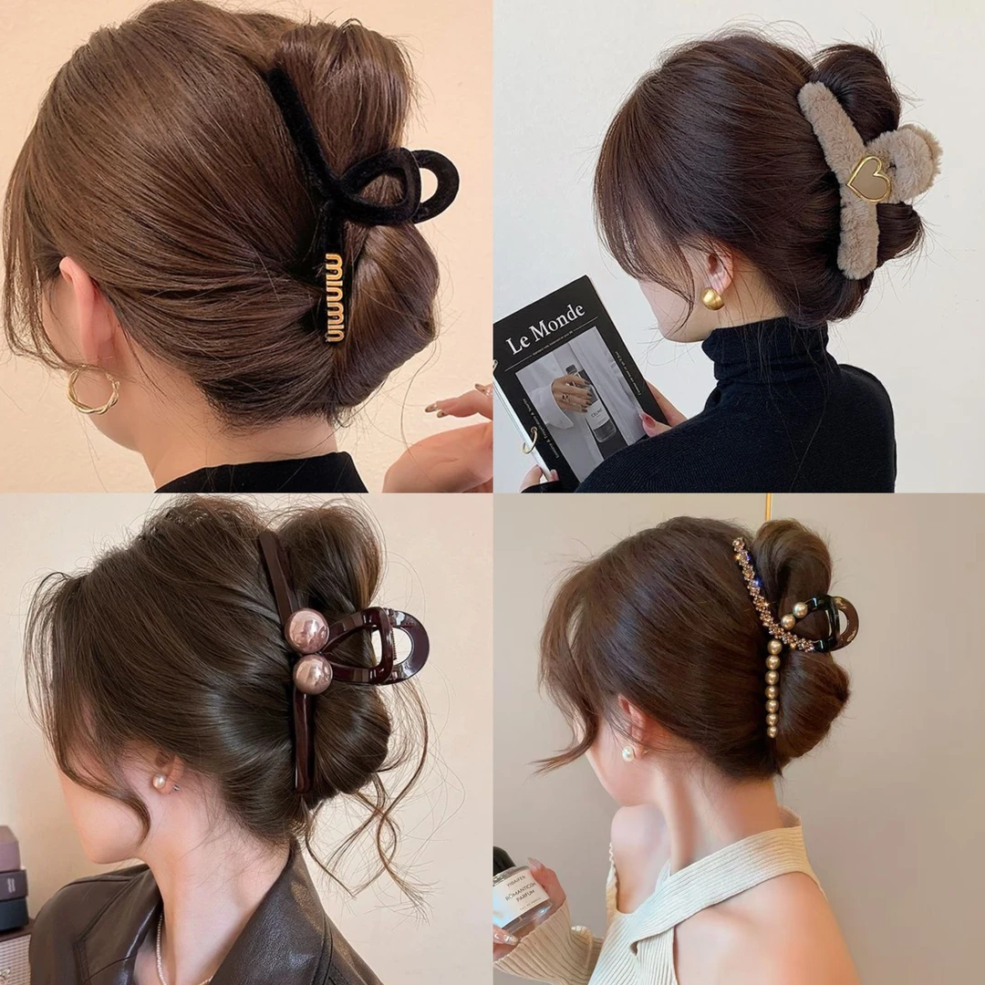 百搭黑色女发饰大抓夹复古发夹鲨鱼夹气质头饰发卡夹日韩法式夹子