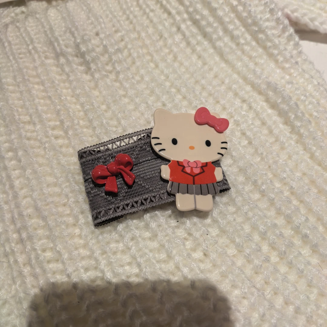 D296红色蝴蝶结长腿KT猫咪蕾丝掰掰夹