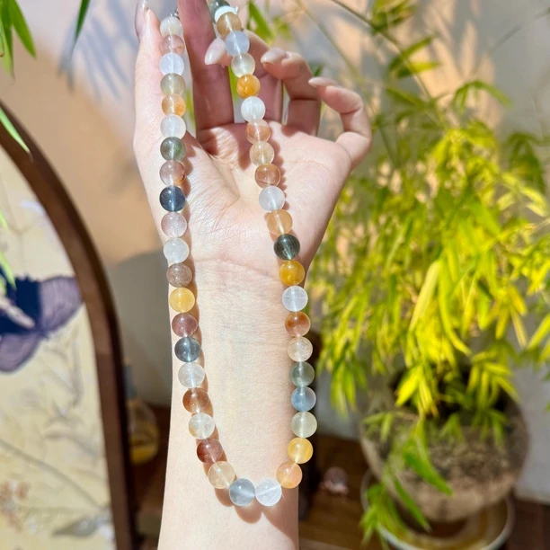 【裕凰珠宝】天然兔毛水晶项链10mm+精品全净体兔毛猫眼兔毛项链