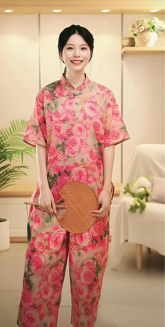 夏季国风睡衣家居服套装