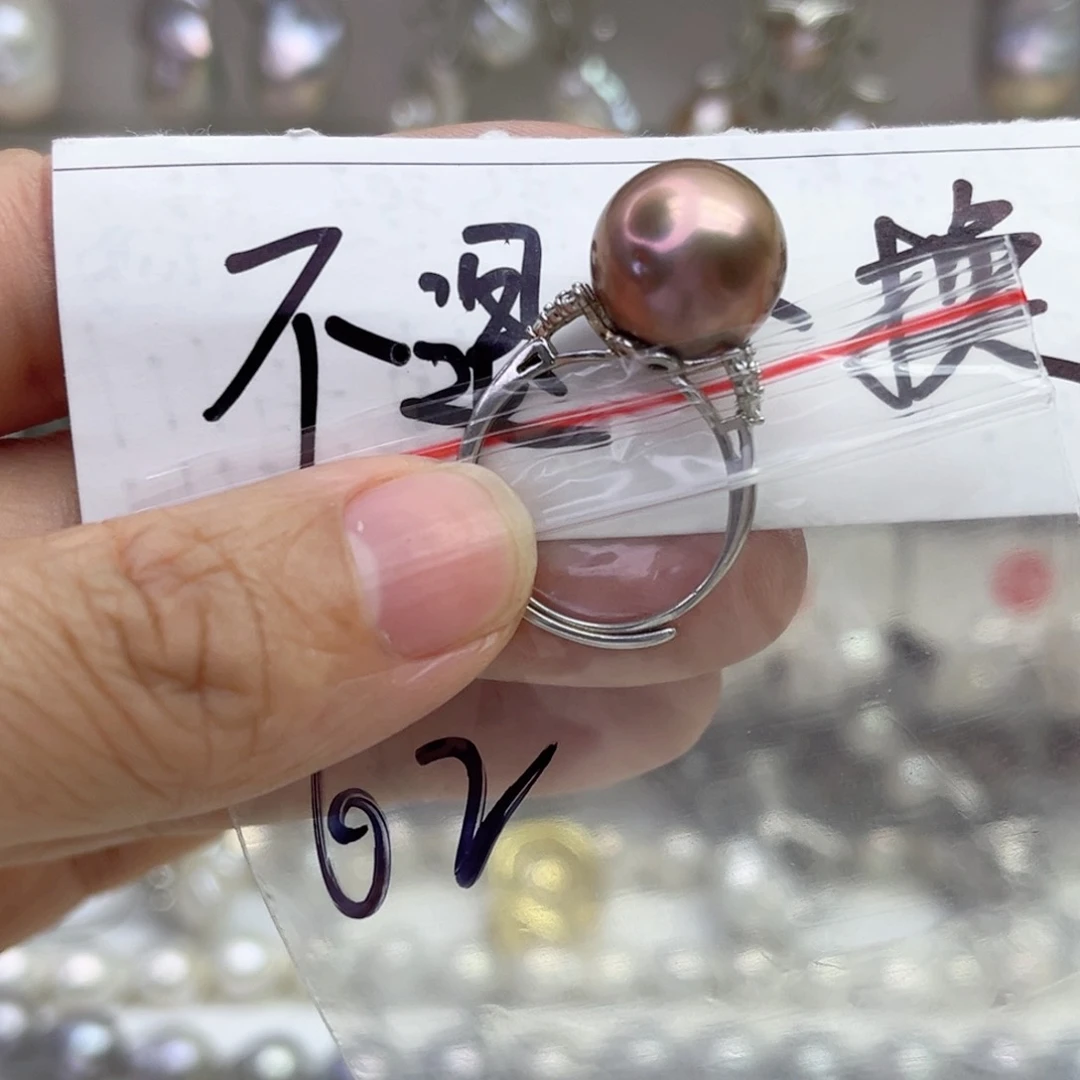 淡水珍珠戒指银S925镶嵌招****?