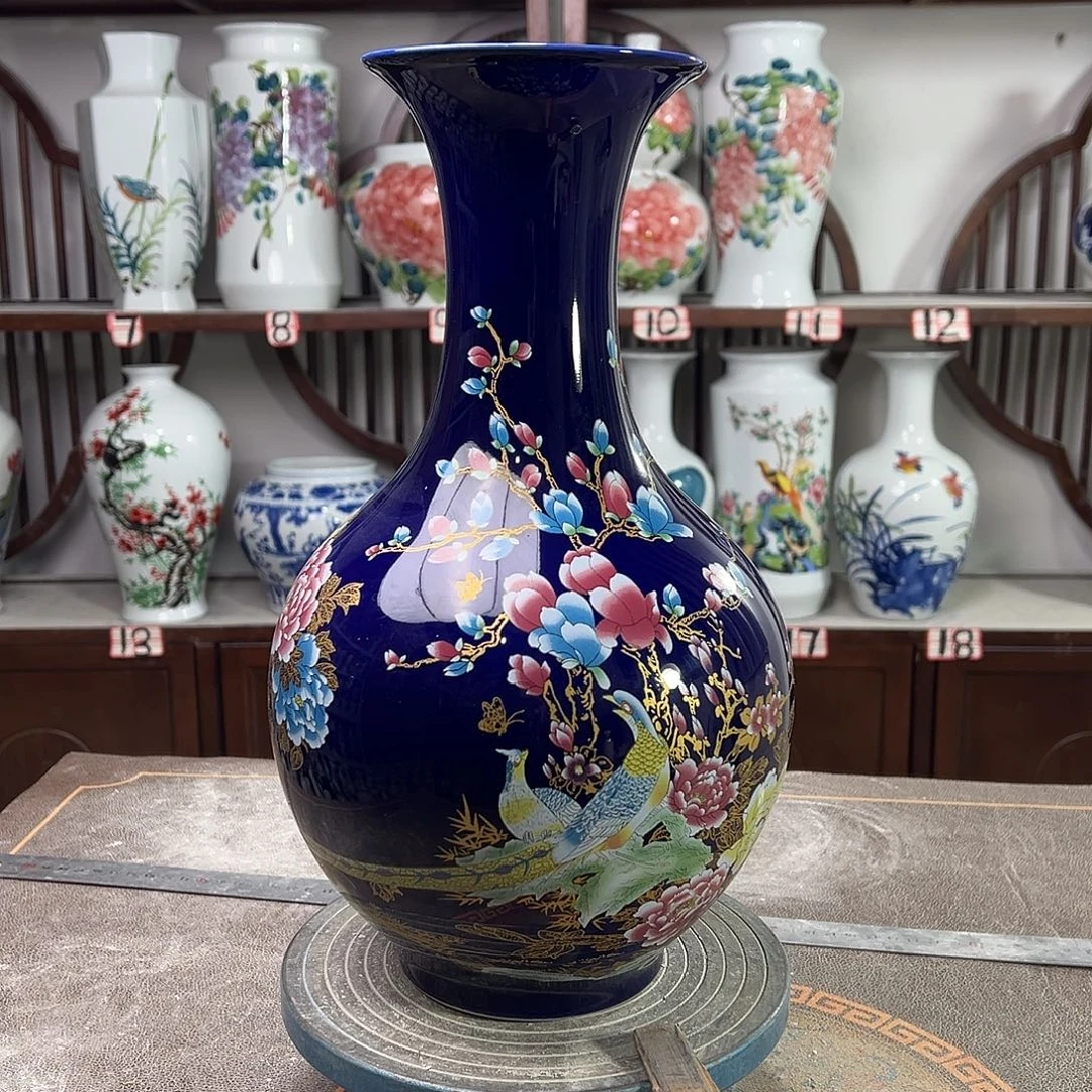 摆件陶景德镇陶瓷赏景泰蓝