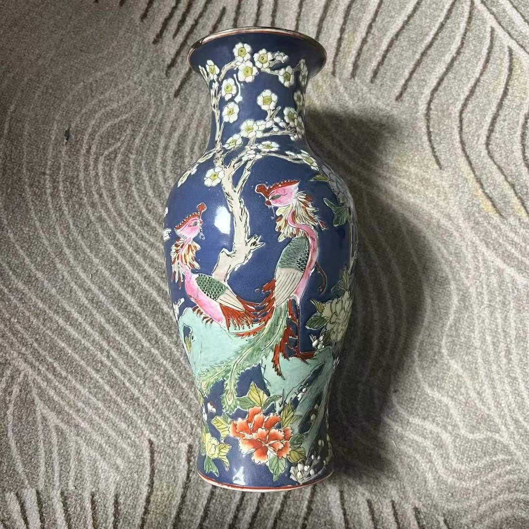 G078珐琅彩花鸟纹赏瓶