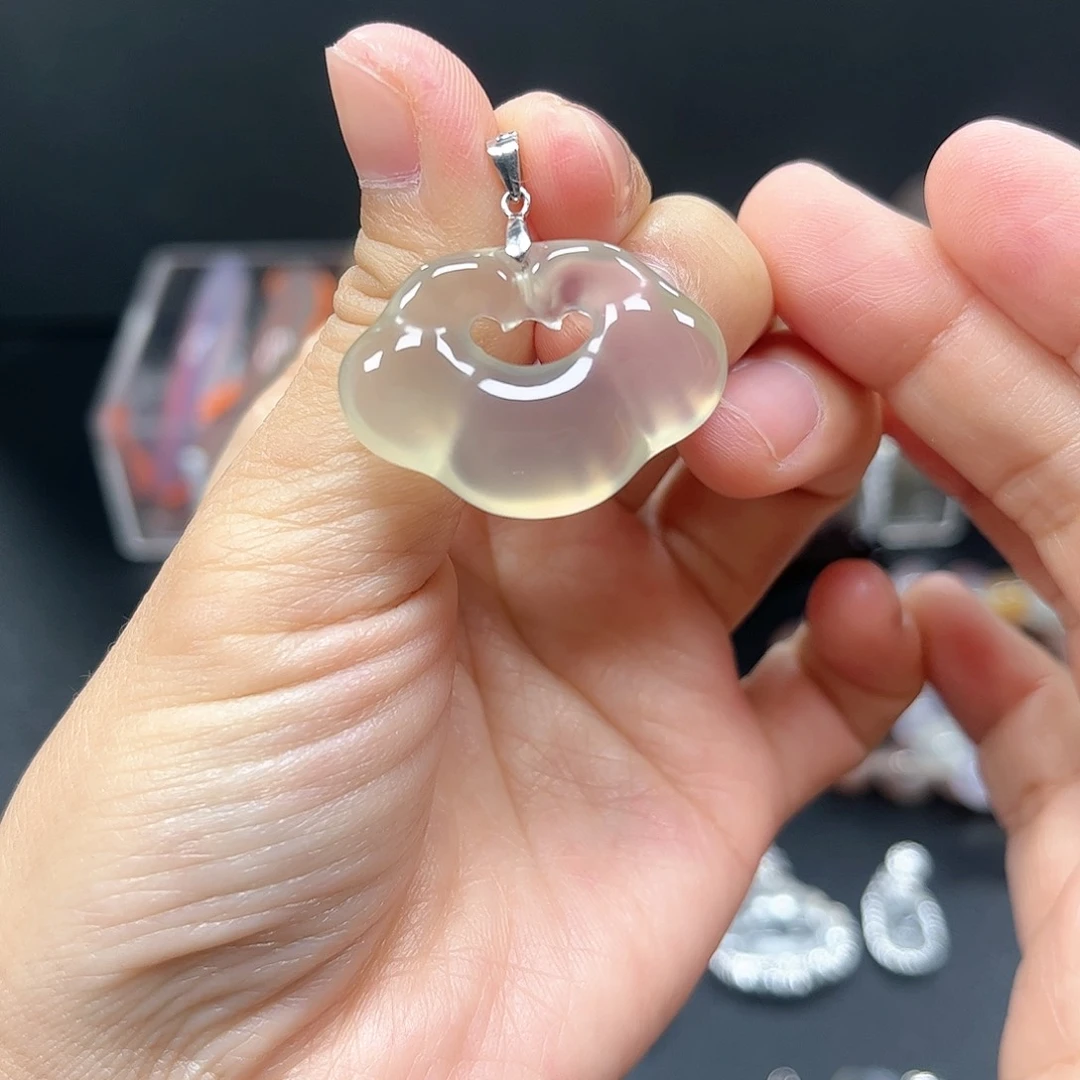 玛瑙/玉髓颈饰银S925镶嵌