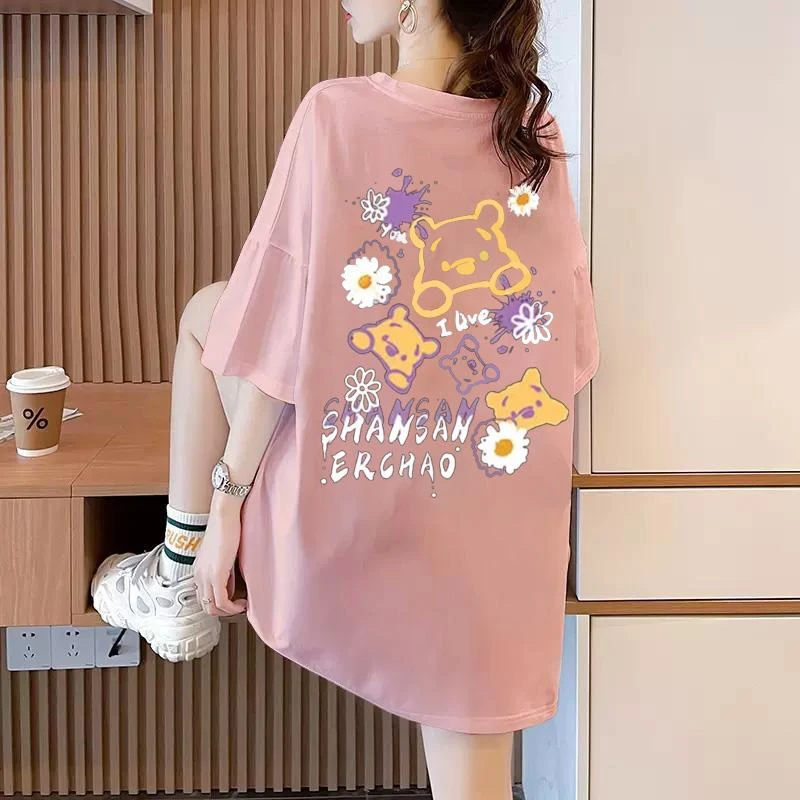 纯棉短袖t恤女大码女装2025新款设计感宽松显瘦夏季上衣休闲半袖