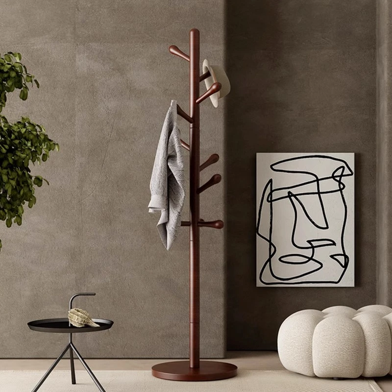 中式衣架落地挂衣架衣帽架实木卧室床边晚上放衣服神器立式置物架