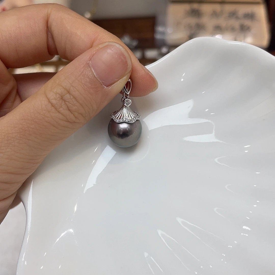 银S925镶嵌吊坠(不含链)海水珍珠