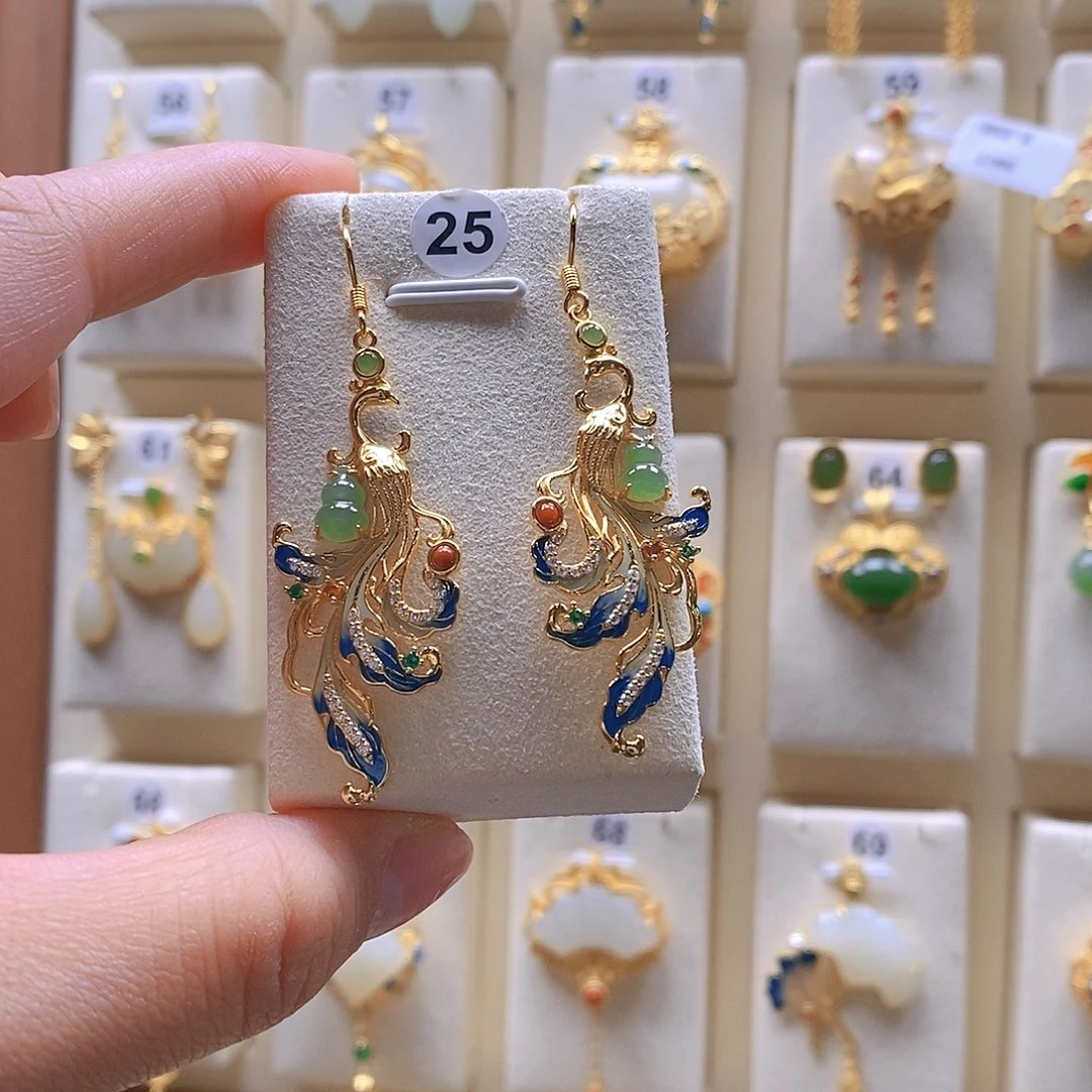 和田玉颈饰银S925镶嵌