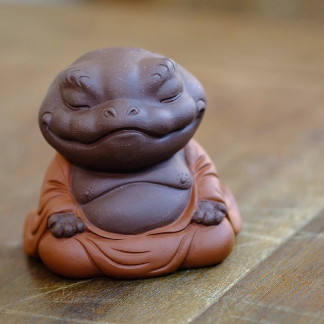 宜兴紫砂茶宠小懒匠赵永辉小茶宠雕塑摆件可爱蟾仙萌宠小蟾仙