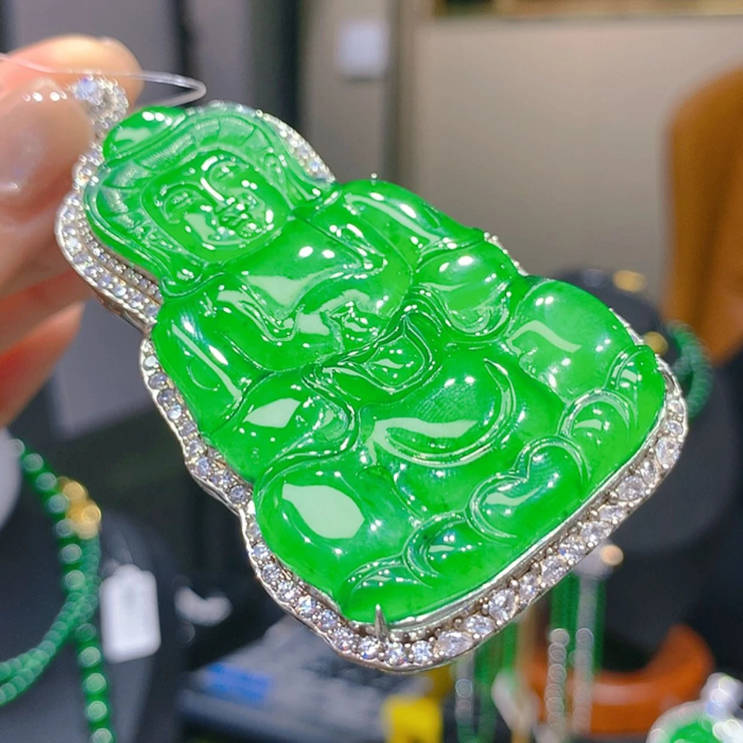 【闪购商品】翡翠颈饰银S925镶嵌8柒姐