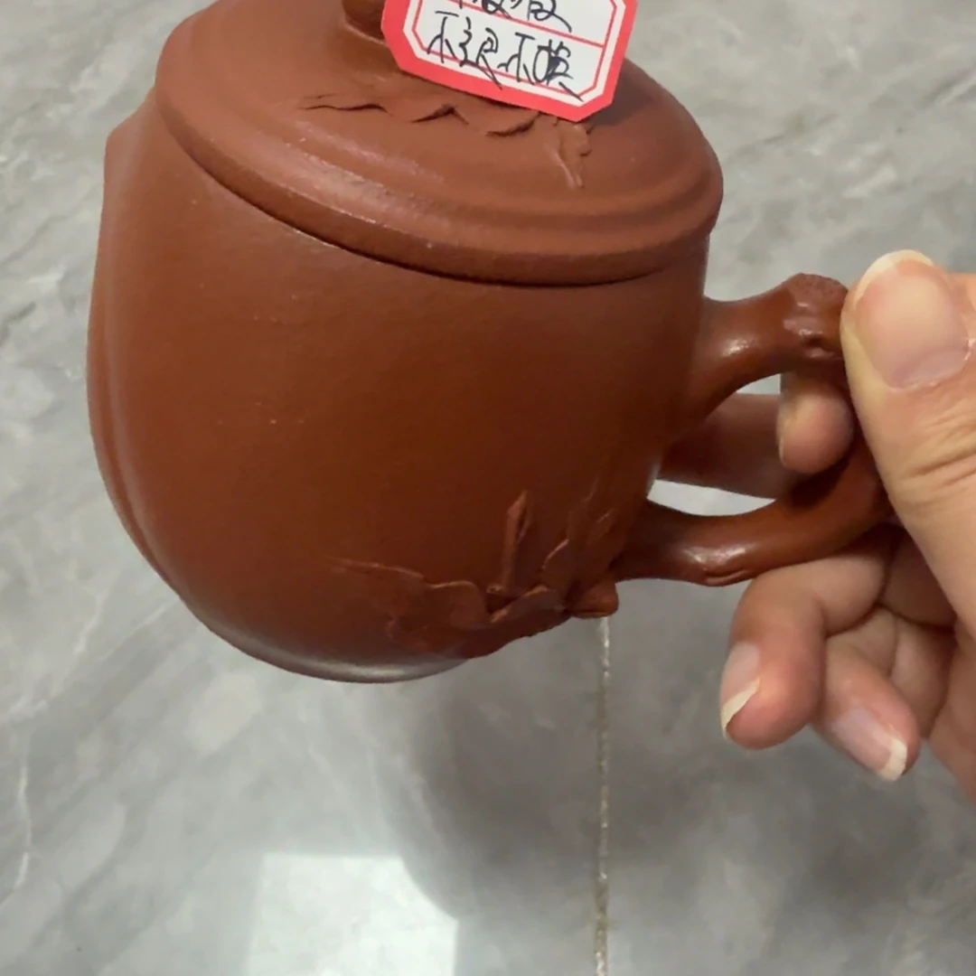 紫砂茶壶黄龙山原矿红降坡225