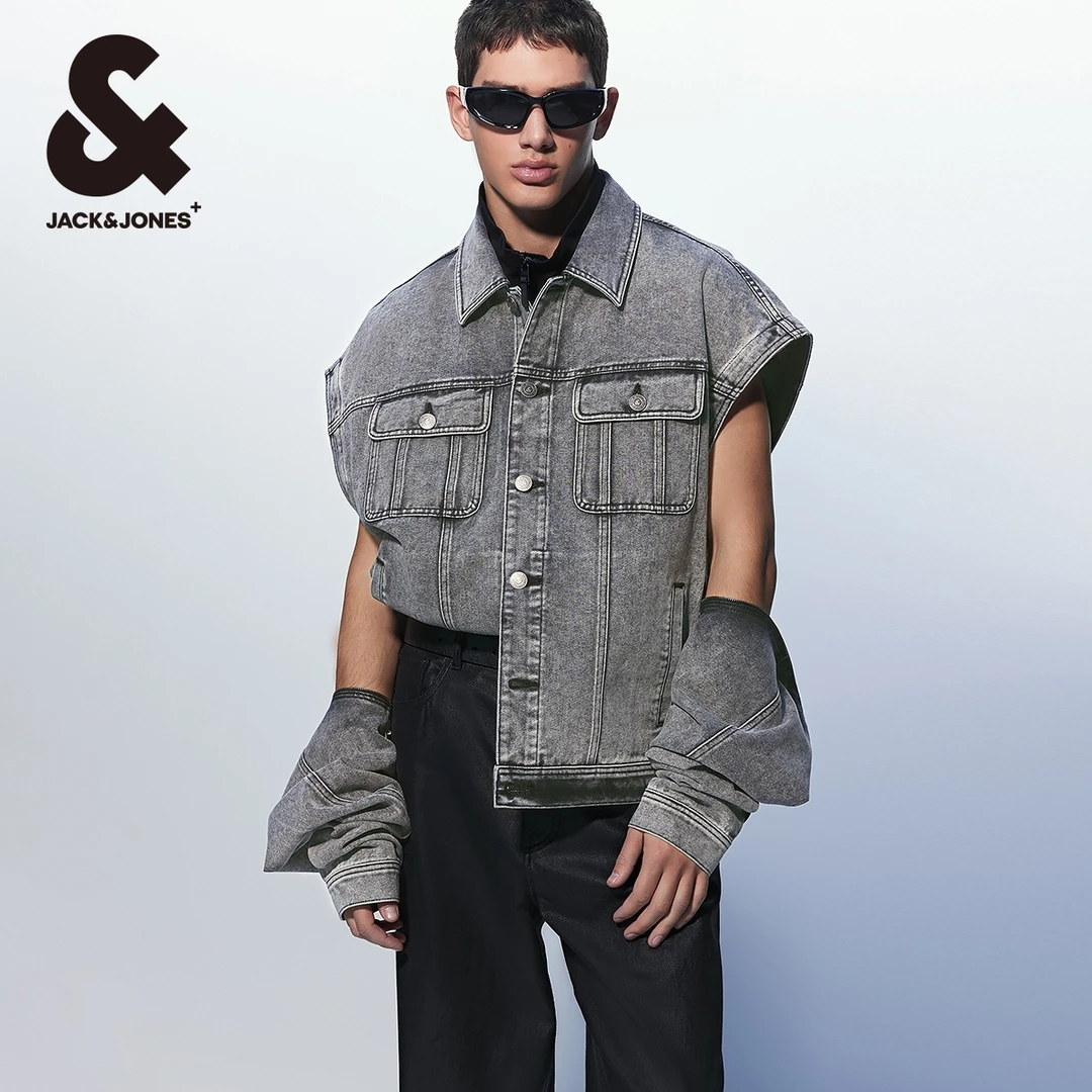 【商场同款】杰克琼斯秋新款男士牛仔夹克外套时尚潮流高级感男装