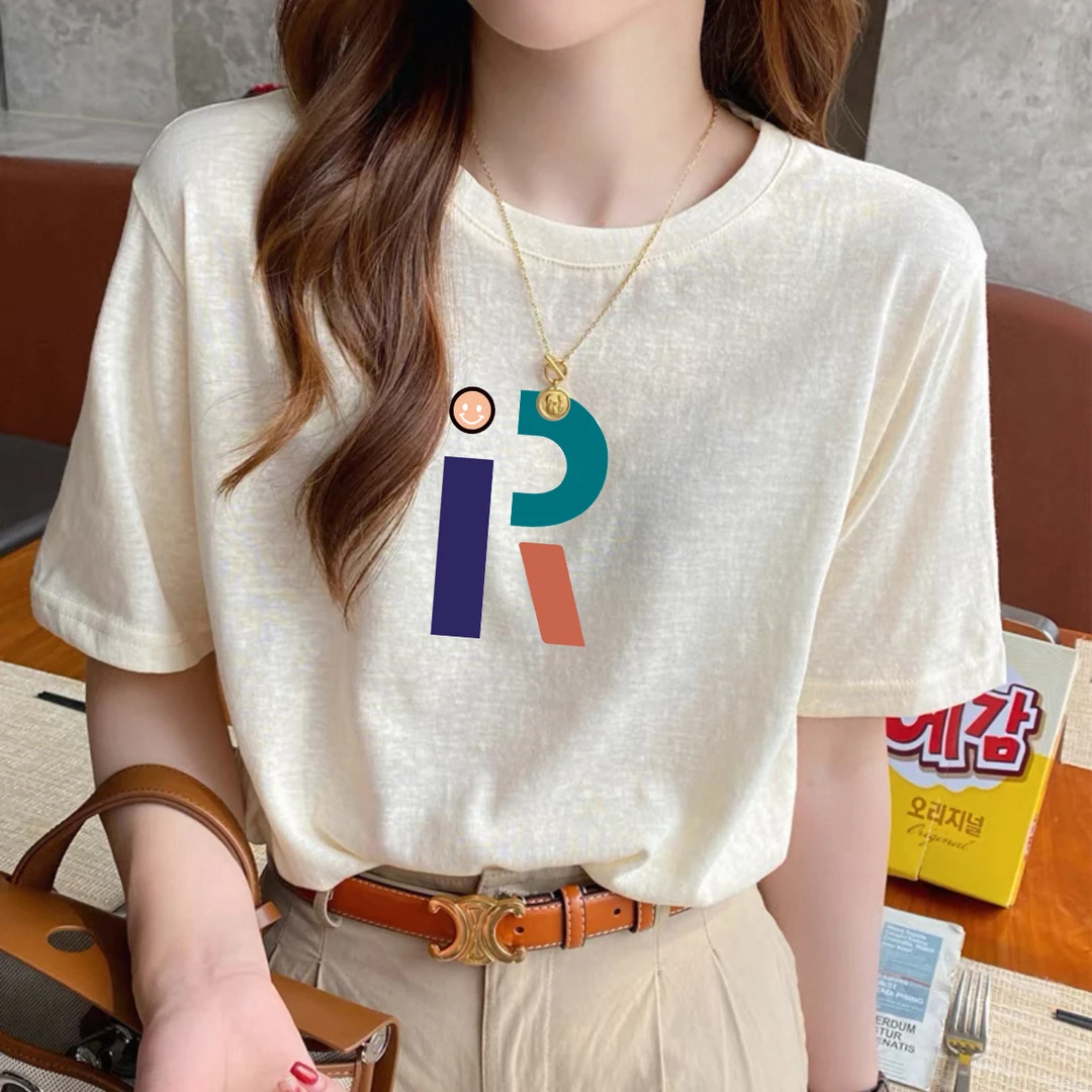 雪花棉短袖t恤女士宽松显瘦夏季新款大码胖mm休闲减龄圆领上衣潮