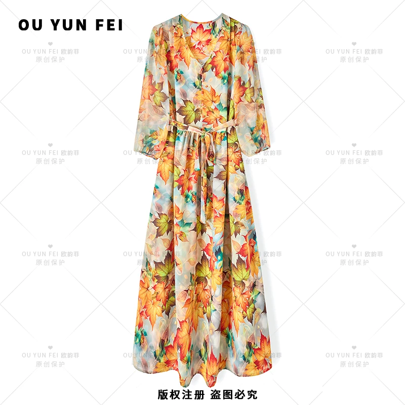 【橙风韵】气质连衣裙夏季新款显瘦穿搭轻奢女装洋气高级长裙XY1099