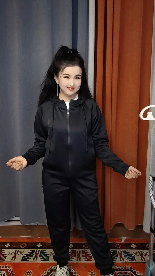 卫衣休闲运动套装2025新款时尚阔腿裤两件套女装