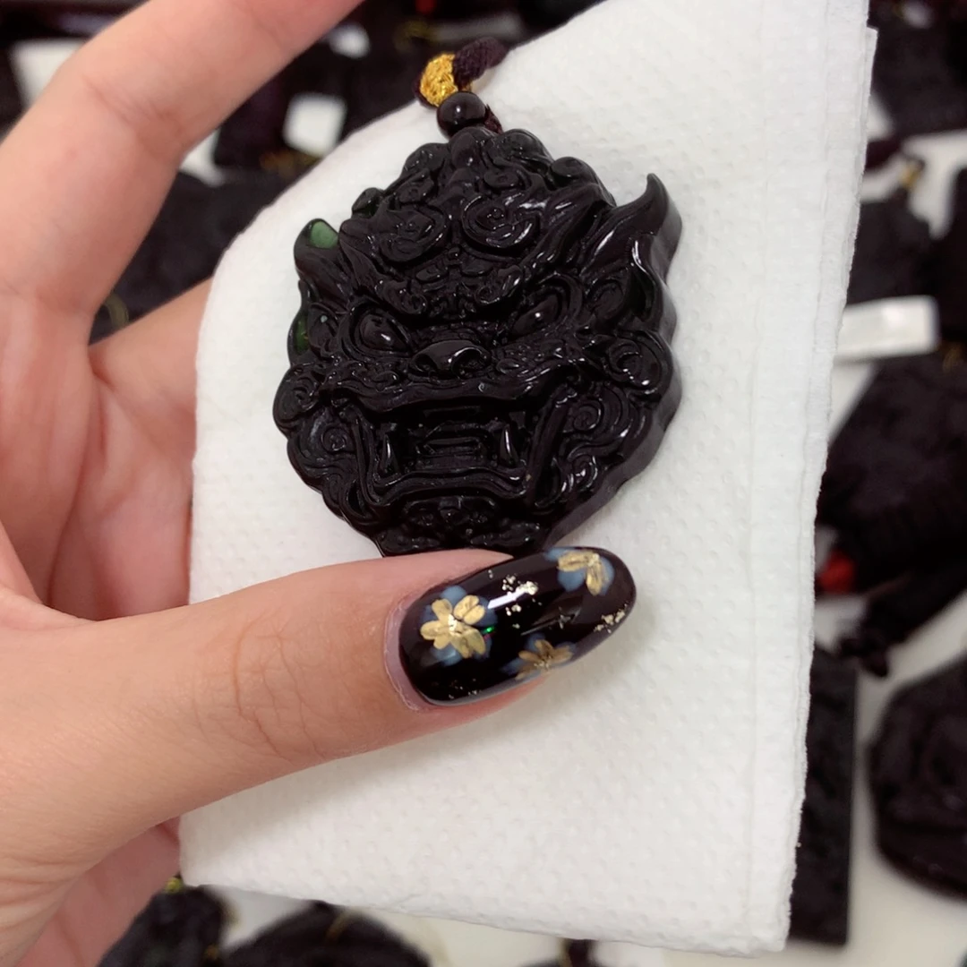 天然缅甸a货钢琴黑挂件