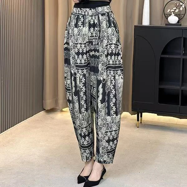 【复古印花】夏季哈伦裤夏装休闲裤灯笼裤洋气遮肉花色休闲风九分裤