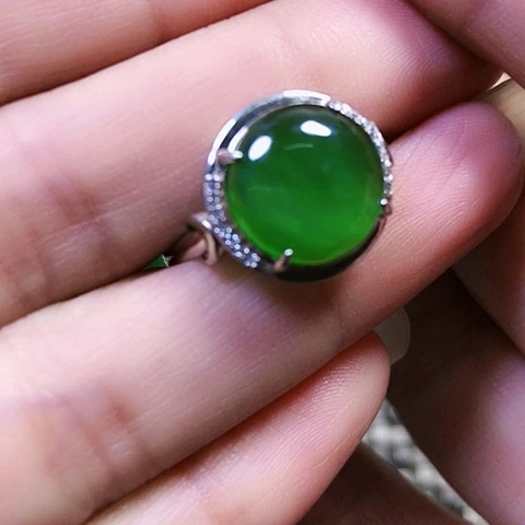 和田玉银S925镶嵌戒指