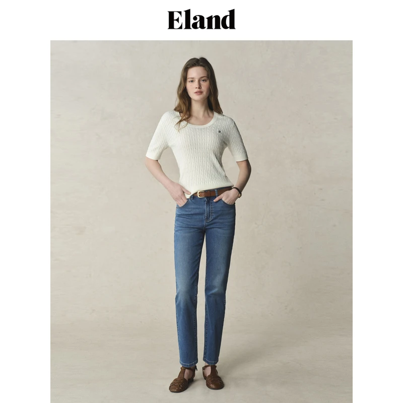 【女装优选WL】Eland衣恋牛仔裤女通勤微弹九分裤2025款EETJF24E02