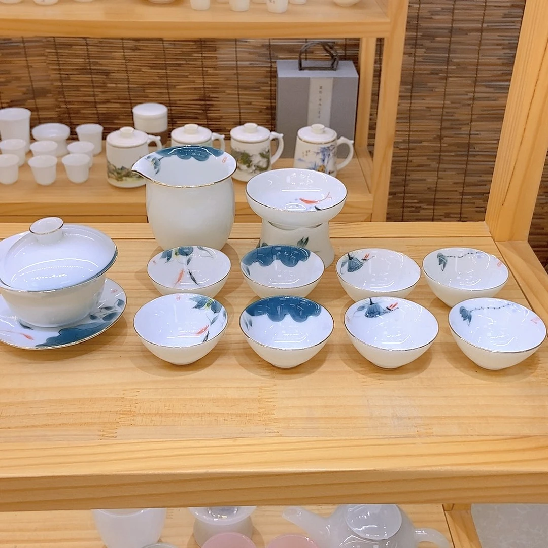 x***g羊脂玉瓷茶具套装