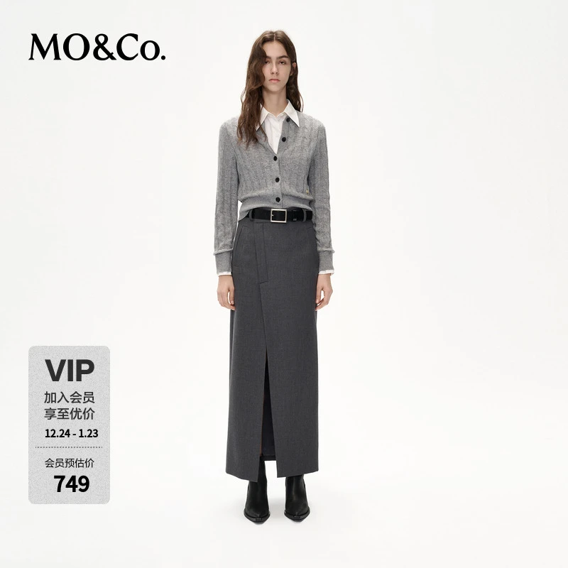 【绵羊毛×山羊绒】MOCO冬季扭绳短款针织衫开衫MBC4CARK06