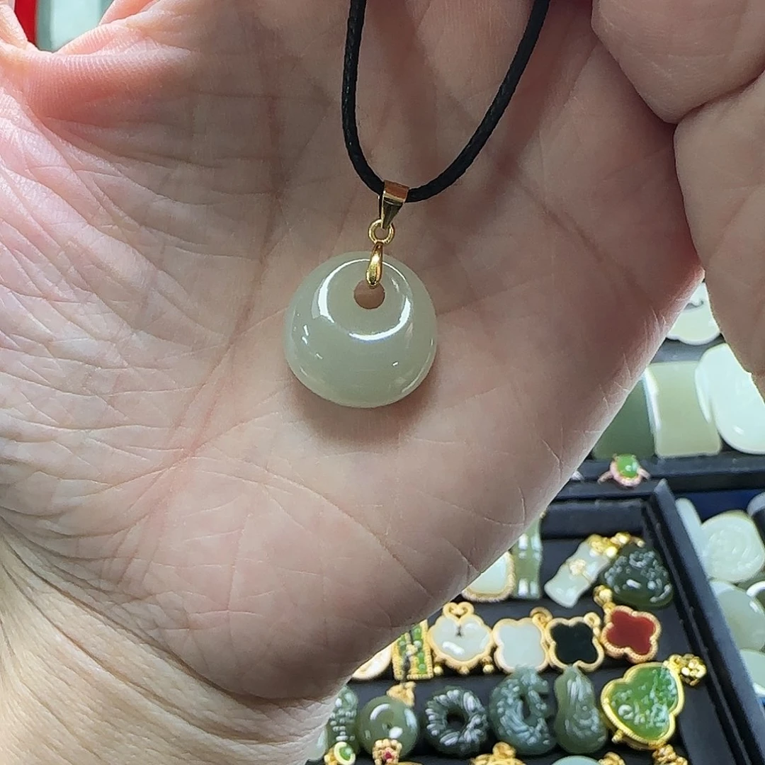 吊坠(不含链)银S925镶嵌和田玉