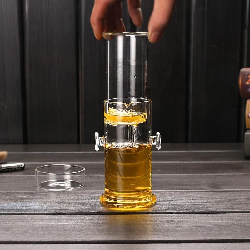 耐热玻璃杯红茶泡茶器双耳杯过滤玻璃茶具简易茶壶普洱功夫冲